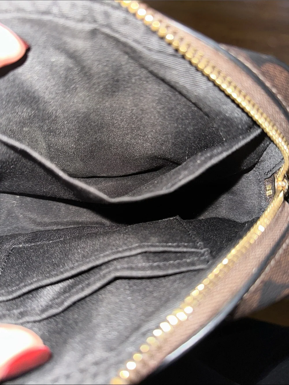 Coach Brown and Black Signature Coated Canvas Crossbody with Black Strap